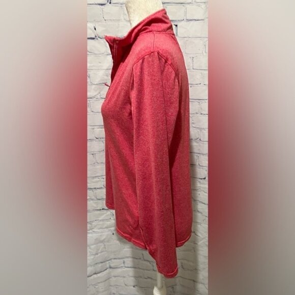 Champion Womens XL Long Sleeve Quarter Zip Up Mock Neck Athletic Shirt Pink - Picture 4 of 7